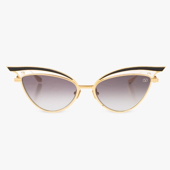 NWT VALENTINO SUNGLASSES V-GLASSLINER GOLD GRAY SUNGLASSES VALENTINO VLS-118A